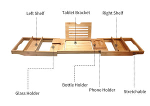 BATH TRAY - Extendable Bamboo