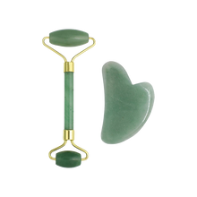 Load image into Gallery viewer, DIVINE DUO™ - Facial Roller + Gua Sha Stone - Jade
