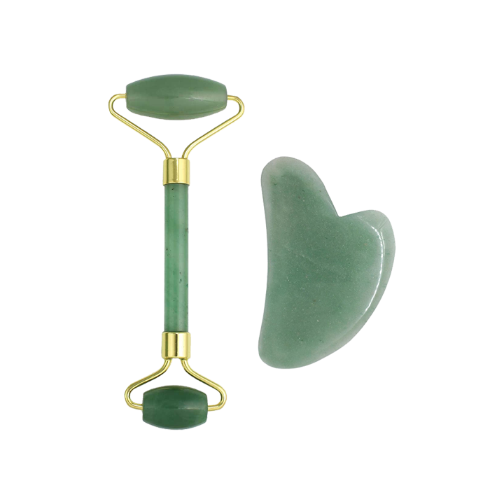 DIVINE DUO™ - Facial Roller + Gua Sha Stone - Jade